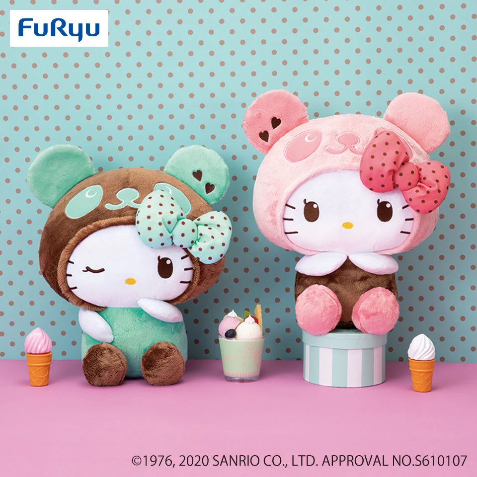 Japan Panda Hello Kitty Lovely Ice BIG Plush (2pc set) - 35cm Birthday Gift - $90.29