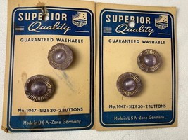 Vintage SUPERIOR Quality  Gold Lustered Lavender Glass Buttons  Eyes Flo... - €8,59 EUR