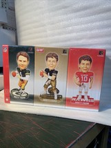 Brett Favre 7.5” bobble heads Set of 3 numbered 8449 NIB high school Pac... - £54.84 GBP