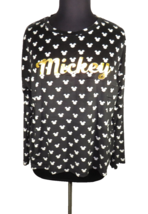 Disney Mickey Mouse Black Velour Long Sleeve Pajama Shirt Women&#39;s XL - £15.71 GBP