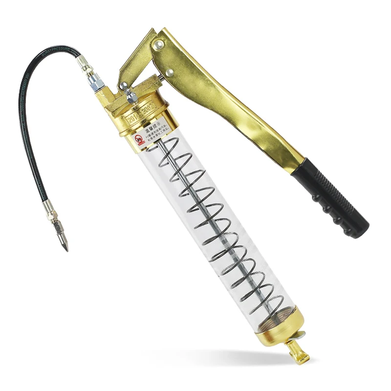 600CC High Voltage Transparent Portable Grease Gun Kit with Gold Plated Tie Ro - £41.02 GBP