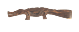 Hand Carved Crocodile Figurine Vintage Tribal 5.5 Inches Long - $12.99