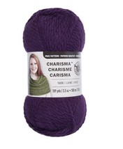 Loops & Threads Charisma Yarn, Dark Purple, 3.5 Oz., 109 Yards, U.S. L-11 Hook - £7.82 GBP