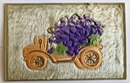 AUTOMOBILE-FLOWER-AIR BRUSHED-VERY HEAVILY EMBOSSED-FAUX FUR BACKGROUND ... - £8.23 GBP