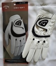 Callaway Chev Soft Men&#39;s Left Golf Glove, size LARGE /Regular-White &amp; Black - £6.43 GBP