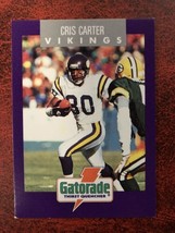 Rare Cris Carter Minnesota Vikings 1994 Police-Sponsored Gatorade Football Card - $3.99