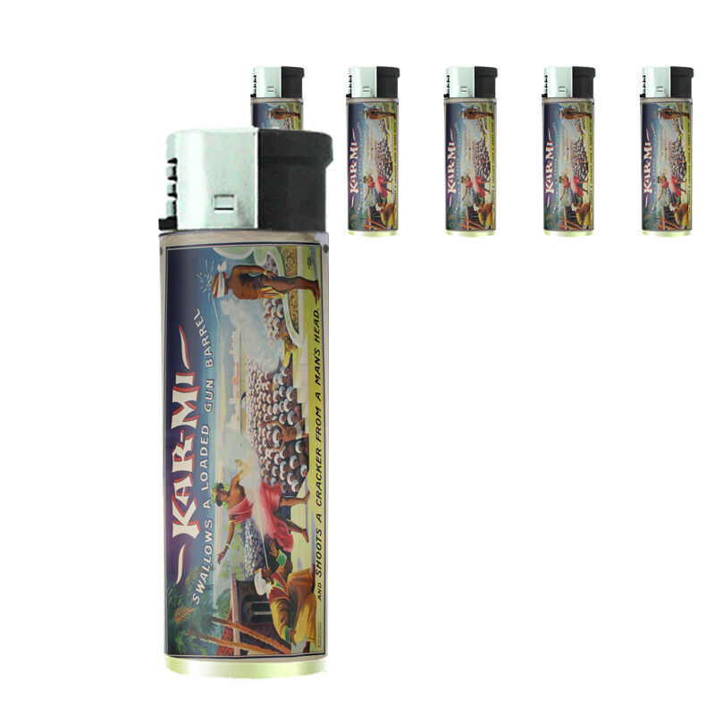 Vintage Magic Magician D3 Lighters Set of 5 Electronic Refillable Butane