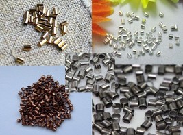 Crimp Beads 1.5MM 2MM 2.5MM TUBE Silver Gold Bronze Gunmetal US SELLER! - $3.95+