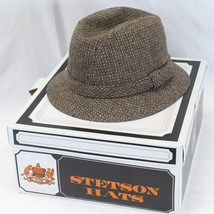 Stetson Tweed Fedora Hat Medium 7-7 1/8 With Original Box - £51.57 GBP