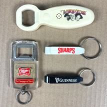 Miller Guinness Sharps Three Stooges 4 Bottle Opener Bundle Keychain - $35.64