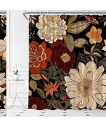 Black Floral Shower Curtain 70x70 inches - $1,017.70 MXN