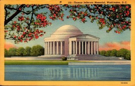 Postcard Super SALE- Thomas Jefferson Memorial Washington DC-LINEN 1949-bk44 - £1.18 GBP