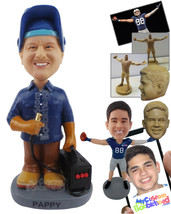 Personalized Bobblehead An Electrician With His Wires And Tool Box - Careers &amp; P - £73.36 GBP