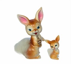 Easter Bunny rabbit figurine sculpture vtg Enesco japan baby seashell bunnies - £39.65 GBP