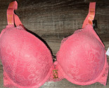 Bebe ~ Women&#39;s Gentle Lift Bra Padded Pink Underwire Lace ~ 36DD - £18.69 GBP