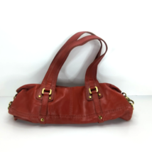 Fossil Fifty Four Handbag Double Handle Red/Tan Gold Tone Hardware 9"H Used - $41.49