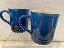 Le Creuset Vancouver Stoneware Coffee Mugs Set 2 14oz (400ml) Lapis Blue - £30.37 GBP