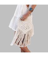 Rope Woven Handmade Handbag Rattan Summer Beach Bag Tassel Bohe Bolsos F... - £21.90 GBP