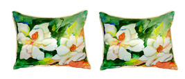 Pair of Betsy Drake Magnolia Small Pillows 11 Inch X 14 Inch - £54.79 GBP