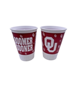 OU Cups Set Lot 2 Vintage Oklahoma Sooners Plastic Drinking Football Fan... - £21.15 GBP