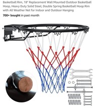 Airjam Basketball Rim 18&quot; Replacement Wall Mounted Outdoor Basketball Ho... - $69.18