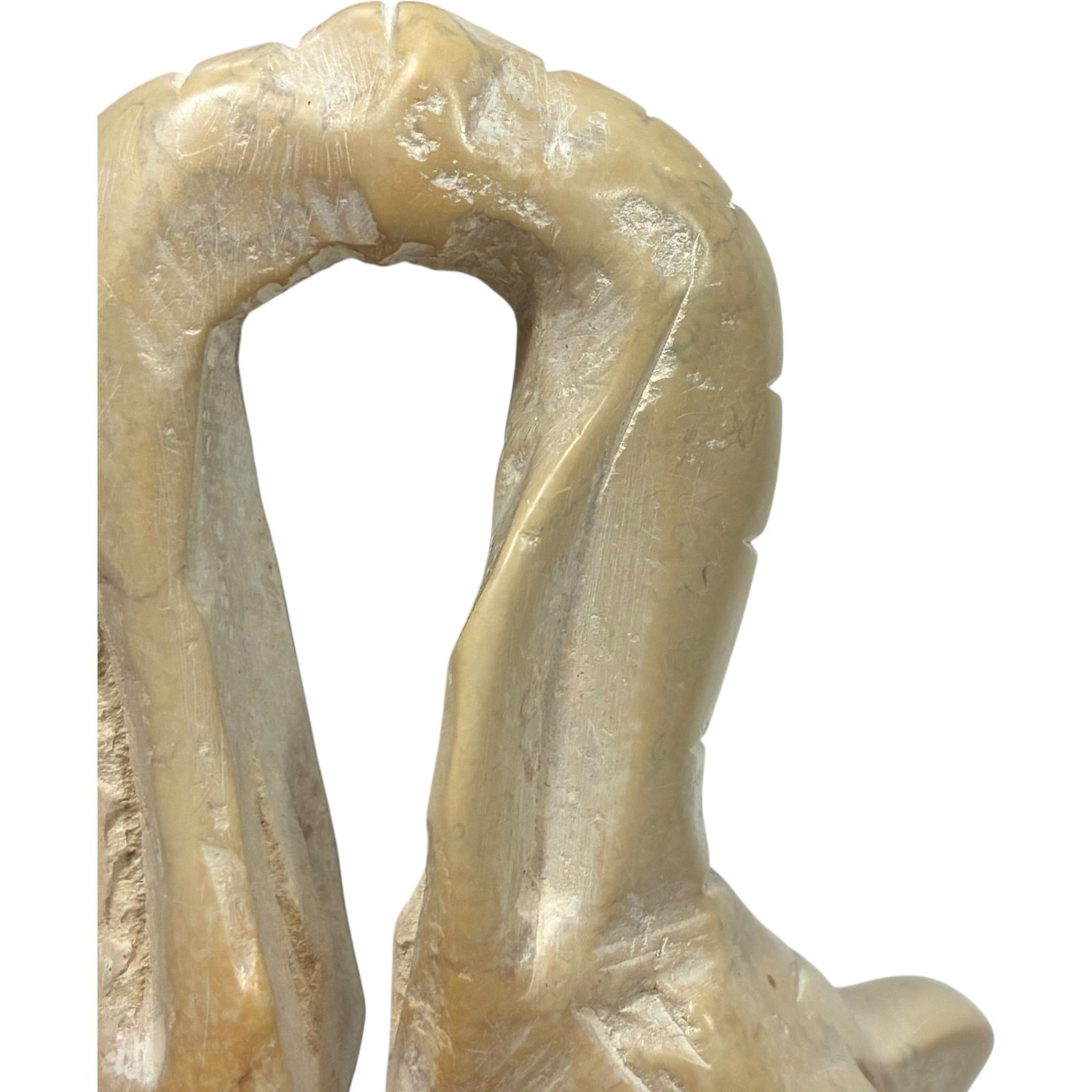 kissing elephants hand carved from ivory colored soapstone by craftsman of kenya Item image 11