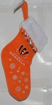 NFL Licensed Cincinnati Bengals Christmas Stocking Bells Snowflakes Logo - £10.35 GBP