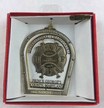 Nations Treasures Firefighters Int. Champs MarylandBrass Metal Ornament Souvenir - £11.03 GBP