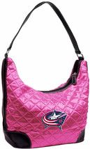 New Columbus Blue Jackets Pink Quilted Hobo Bag Purse Nhl Hockey Free Shipping ! - £17.59 GBP