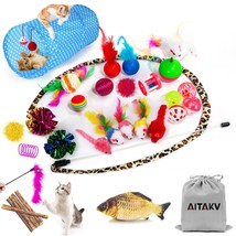 AILUKI 35 PCS Cat Toys Kitten Toys Assortments,Variety Catnip Toy Set Including - £24.91 GBP