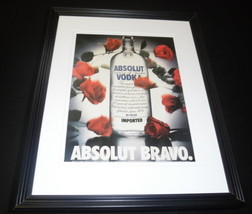 1995 Absolut Vodka Bravo Framed 11x14 ORIGINAL Vintage Advertisement - £27.25 GBP