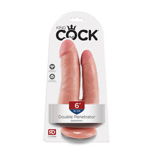 Pipedream King Cock Double Penetrator 6 in. Realistic Dual-Entry Dildo With Suct - £39.50 GBP