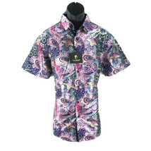 Leo Danieli Men Button-Front Fashion Shirt Short Sleeves Multicolor Sizes XS-M - £47.95 GBP