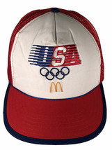 1984 Vintage Mcdonalds Olympics Mesh Back Trucker Snap Hat One Size Fits All ... - £21.53 GBP