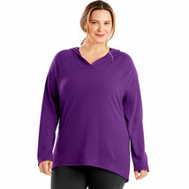Women&#39;s Plus 1X 16W JMS Just my Size French Terry Pullover Hoodie Plum NWT - £11.93 GBP