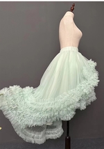Mint Green High Low Layered Tulle Skirt Outfit Hi-lo Layered Wedding Tulle Skirt image 6