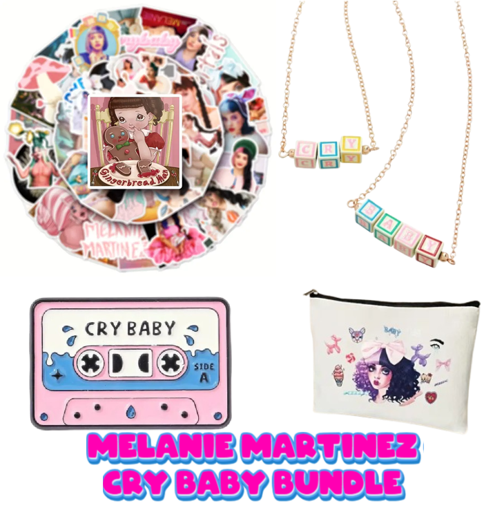Melanie Martinez Cry Baby CHRISTMAS Bundle Makeup Bag Necklace Stickers ... - $32.17