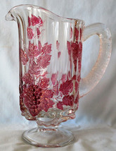 Westmoreland Paneled Grape Ruby Flashed Pitcher 8 1/4&quot; - £20.52 GBP