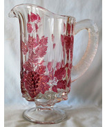 Westmoreland Paneled Grape Ruby Flashed Pitcher 8 1/4&quot; - £20.24 GBP