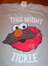 Sesame Street Elmo w/ Mustache This Might Tickle T-Shirt Small New w/ Tag - £15.79 GBP