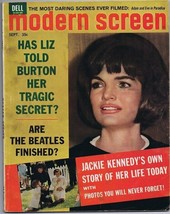 ORIGINAL Vintage September 1964 Modern Screen Magazine Jackie Kennedy  - $24.74