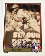 SIGNED - LOU BROCK 1991 Upper Deck Heroes of Baseball #H6 Trading Card w/CoA! - £138.01 GBP