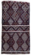 Handmade vintage Moroccan Berber kilim cushion 1.3&#39; x 2.4&#39; (41cm x 73cm) 1950s - £499.50 GBP