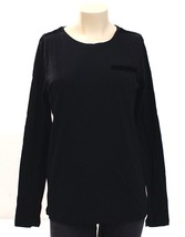 Lauren Ralph Lauren Black Long Sleeve Pocket Shirt Velveteen Trim Women&#39;... - $64.99
