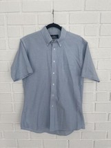 Bill Blass Signature Short Sleeve Shirt Blue Mens 16 - £11.64 GBP