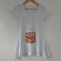 Maternity T-shirt Tunic It&#39;s A Girl Mom To Be White Women&#39;s Small - $13.86