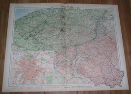 1955 Vintage Map Of Belgium Brussels Bruxelles / Luxembourg / Scale 1:500,000 - $34.56