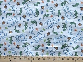 Bugs Reptiles Insects Ants Ribbed Knit Fabric Print By the Yard D346.09 - £6.31 GBP