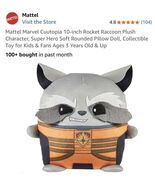 Marvel Rocket Raccoon - Plush Super Hero Soft Rounded Pillow Doll 10” Cu... - $16.49 CAD