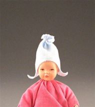 Toddler Doll Pink Blue Caco 08 0260 Flexible Sculpted Dollhous Miniature - £15.17 GBP